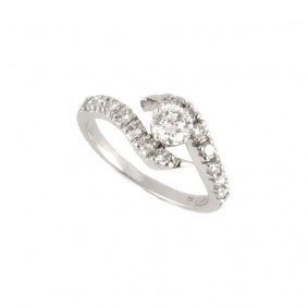 18k White Gold Round Brilliant Cut Diamond Ring 0.50ct